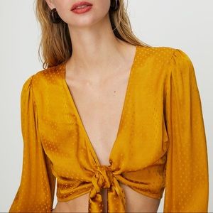 Aritzia Wilfred Vivi Blouse in Mustard